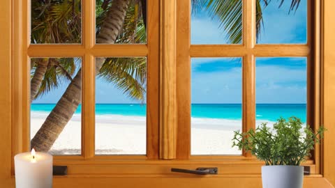 Relaxing Window #3 - BEACH WAVES SOUND SCAPE | Nature Sounds | Relaxing Sounds
