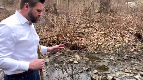 Senator JD Vance Visits Leslie Run near East Palestine Disaster