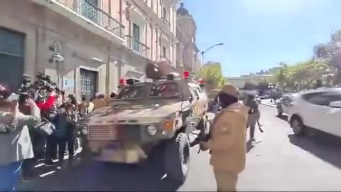 Bolivian soldiers surrounded Plaza Murillo in La Paz in the attempted coup d'état in Bolivia