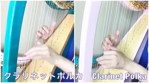 Clarinet Polka for 2 lap harps (25 string lever harp)