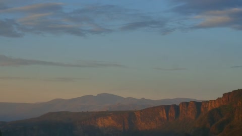 Landscape with mountains at sunset