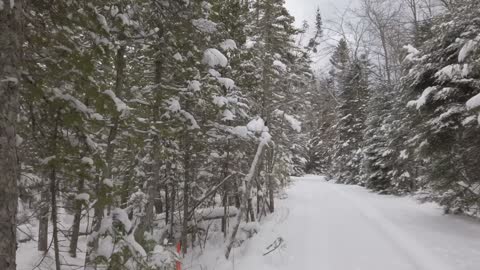 The First Winter Snow. Peaceful Views of a Newly Frozen Font Lake.