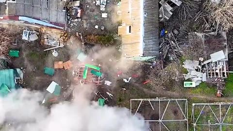 Ukrainian Drones Blow the Entrance of a Russian Bunker