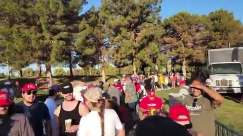 Trump rally line at 7am in Las Vegas, Nevada