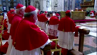 Pope Francis lies prostrate at Good Friday service