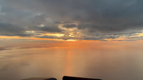 Cessna 172 sunset over Vancouver