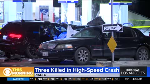 High-speed crash involving eight cars leaves three dead, two injured in Rialto