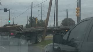 Trucker Runs Power-Line Over