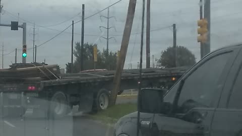 Trucker Runs Power-Line Over
