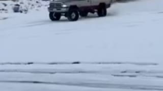 Cummins playing in the snow