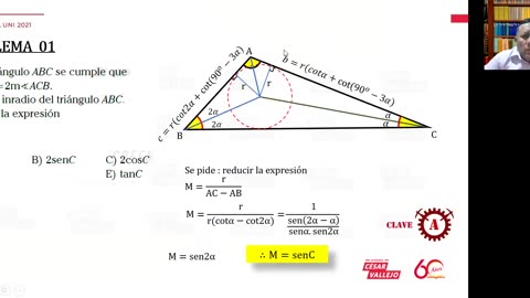 SEMESTRAL VALLEJO 2021 | Semana 17 | RM | Trigonometría