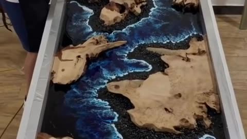 Black Sand Beach Maui | DIY Epoxy resin table