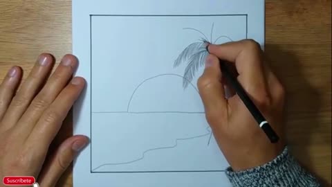 Draw Three Long Leaves Of Palm Trees