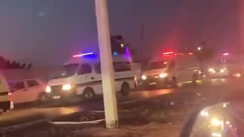 Ambulances leave Beirut for southern Lebanon, video from Sidon.