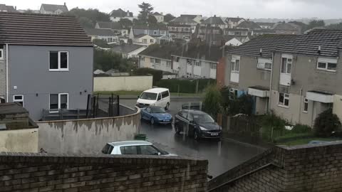 A cornish summer rain storm