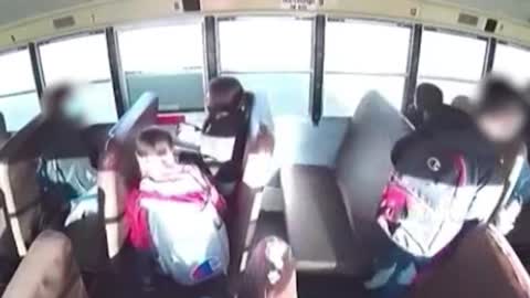 A School Bus Was Rocked When A Speeding Car Rammed Into It