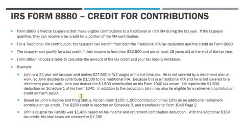 How to Complete IRS Form 8880 - Credit for Qualified Retirement Savings Contributions