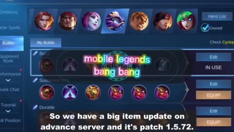 New Update Mobile Legends Bang Bang