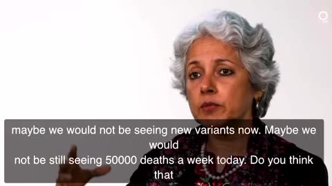WHO’s Chief Scientist, Dr. Soumya Swaminathan, is blaming the West for COVID variants.