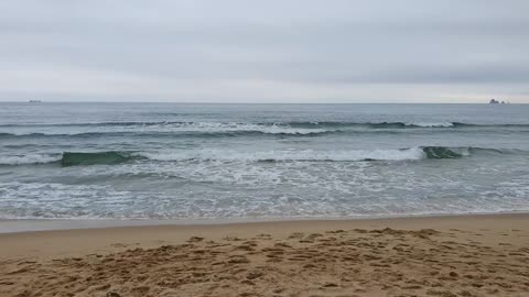 The sea on a cloudy day.