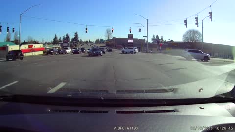 truck loses pallet of water bottles from Costco