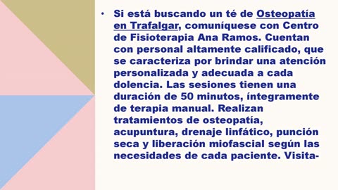 El mejor Osteopatía en Trafalgar