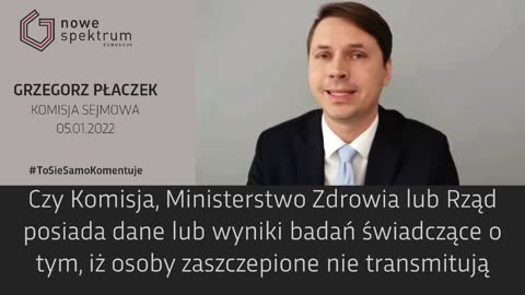 Wystąpienie Grzegorza Płaczka na Sejmowej Komisji Zdrowia - 05.01.2022. - #StopSegregacjiSanitarnej