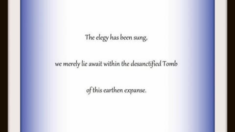 The Elegy Has Been Sung