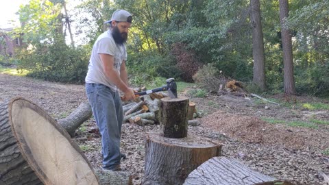 1 Hour of Uncut Wood Splitting