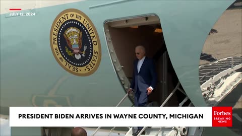 WATCH- Biden Arrives In Wayne County, Michigan