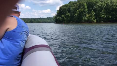 Flying Fish Interrupts Boat Ride