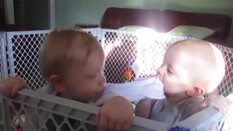 Twin baby laughing talking to each other - babies funny videos laughing |funny kid|