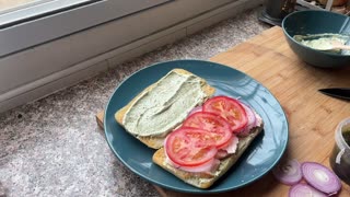 Easy smoked chicken pesto sandwich