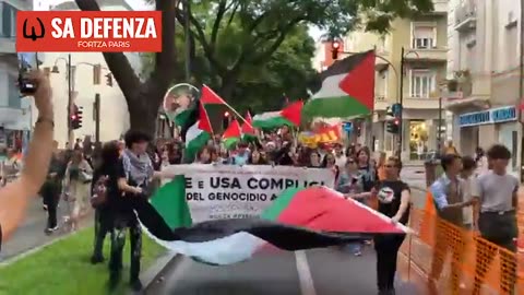 Manifestazione Cagliari pro Palestina:Ue Usa complici genocidio Gaza