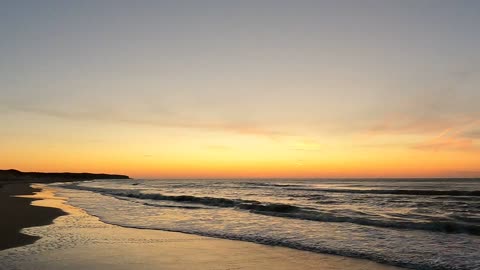 Beautiful sunset sea waves.