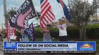 Supporters Line The Streets To Welcome Trump Back To Mar-a-Lago