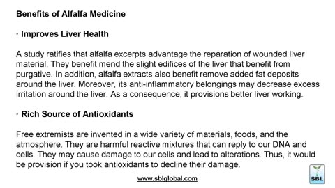 What are the Uses and Health Assistances of Alfalfa Medicine?