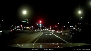 Car Nearly Collides With Startled Guy