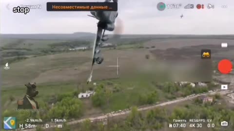 Russian Su-25 Close call with Ukrainian Drone