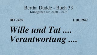 BD 2489 - WILLE UND TAT .... VERANTWORTUNG ....