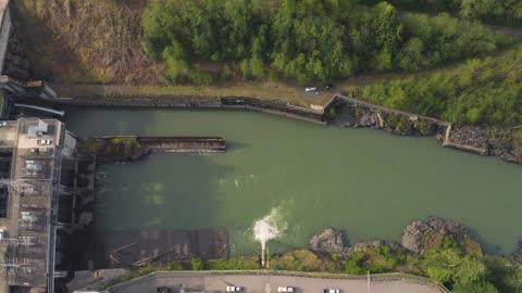Drone footage of the Cowlitz Falls Hydroelectric Project