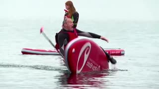 UK Liberal Democrats leader falls off paddle board