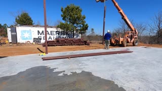 Couple Builds 50x100x16 Metal Building....DIY. Episode 4; Day 1 Starting the Build