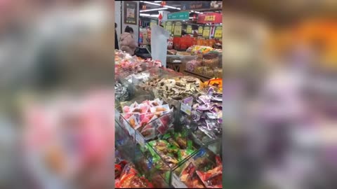 Paranoid Chinese Shopper In Full-Body Plastic Tube