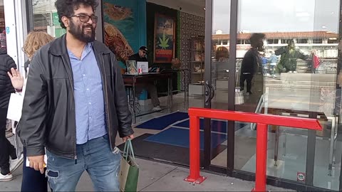 A Cannabis Shop in San Francisco. I don't think the guy was happy being filmed lol : )