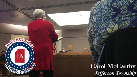 Butler County Commissioners Meeting - Public Comments Carol McCarthy 102721