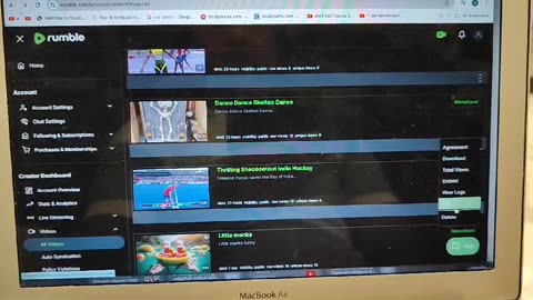 How to delete a video in rumble.com