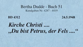 BD 4312 - KIRCHE CHRISTI .... "DU BIST PETRUS, DER FELS ...."
