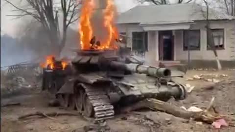Aftermath Fight between Russian and Ukrainian soldiers in village of Sloboda|ukraine