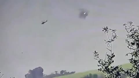 Footage of yesterday's downing of the Russian Ka-52 in the Zaporozhye region